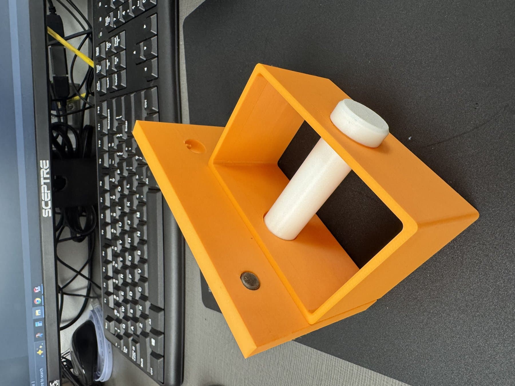 3D printed prototype of the redesigned housing, open