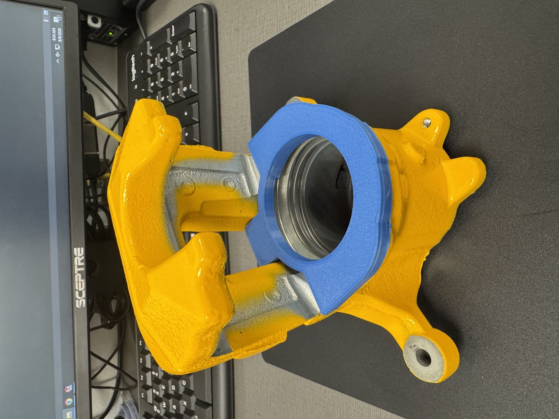 3D printed masking insert installed on a coated component